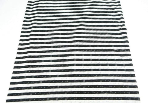 Black and White Stripe Pointelle Knit Jersey Fabric 2 Pieces that Total 1 yard and 16 Inches  Extra Wide
